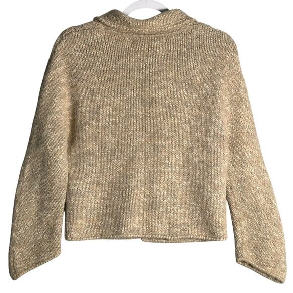 Mira Flores Sz S 100%‎ Alpaca Shawl Collar Toggle Closure Cardigan Sweater Peru - Picture 2 of 9